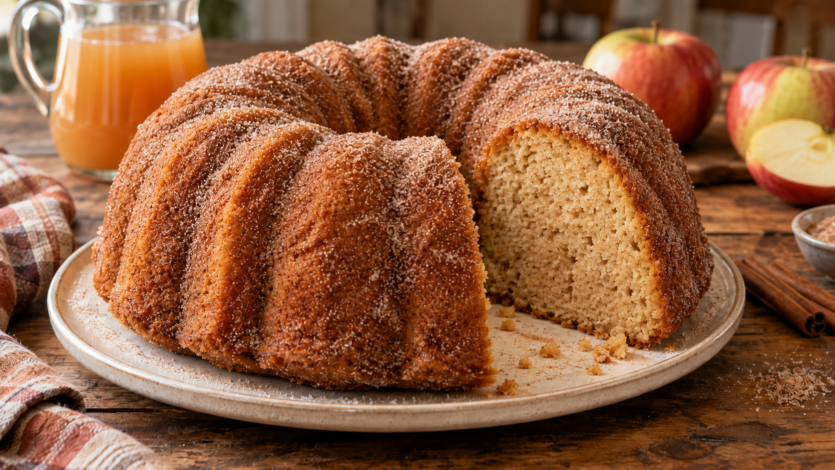 Apple Cider Donut Cake: Easy Cinnamon-Sugar Cider Cake