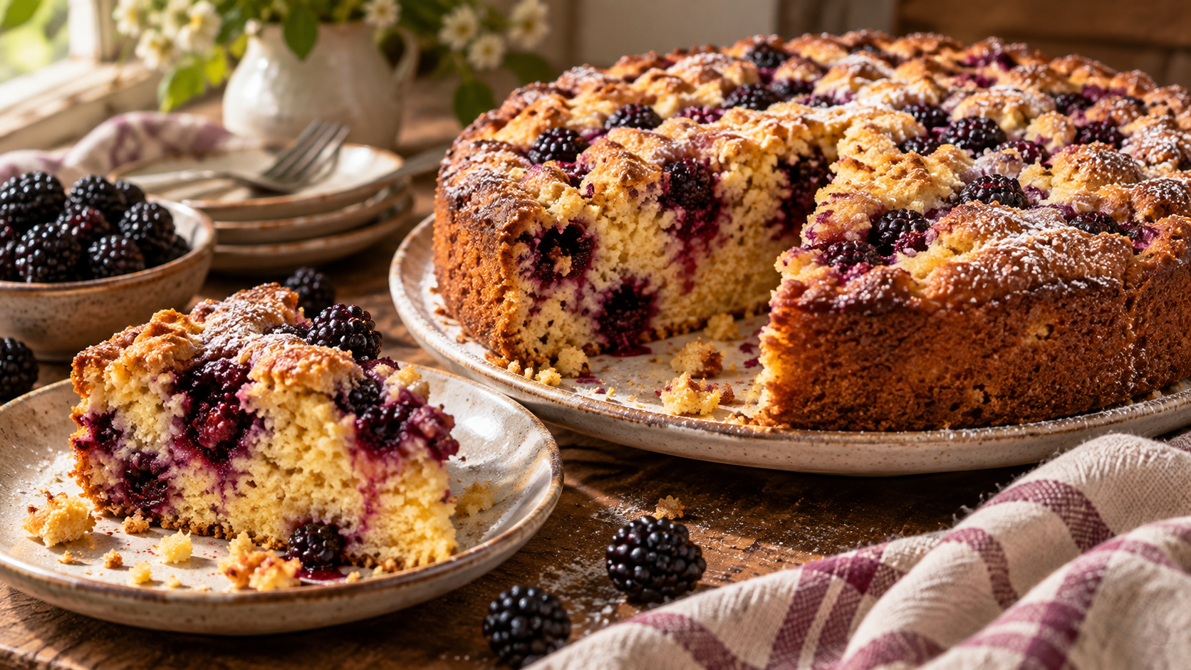 Blackberry Cornmeal Cake: An Easy Fresh Blackberry Cake