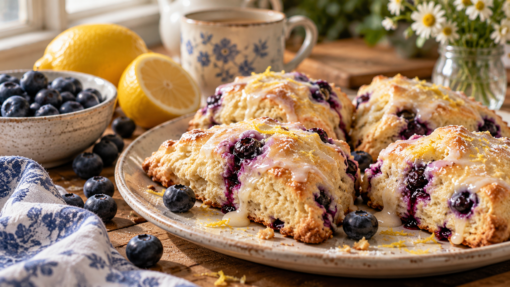 Lemon Blueberry Scones: Easy Buttery Citrus Scones
