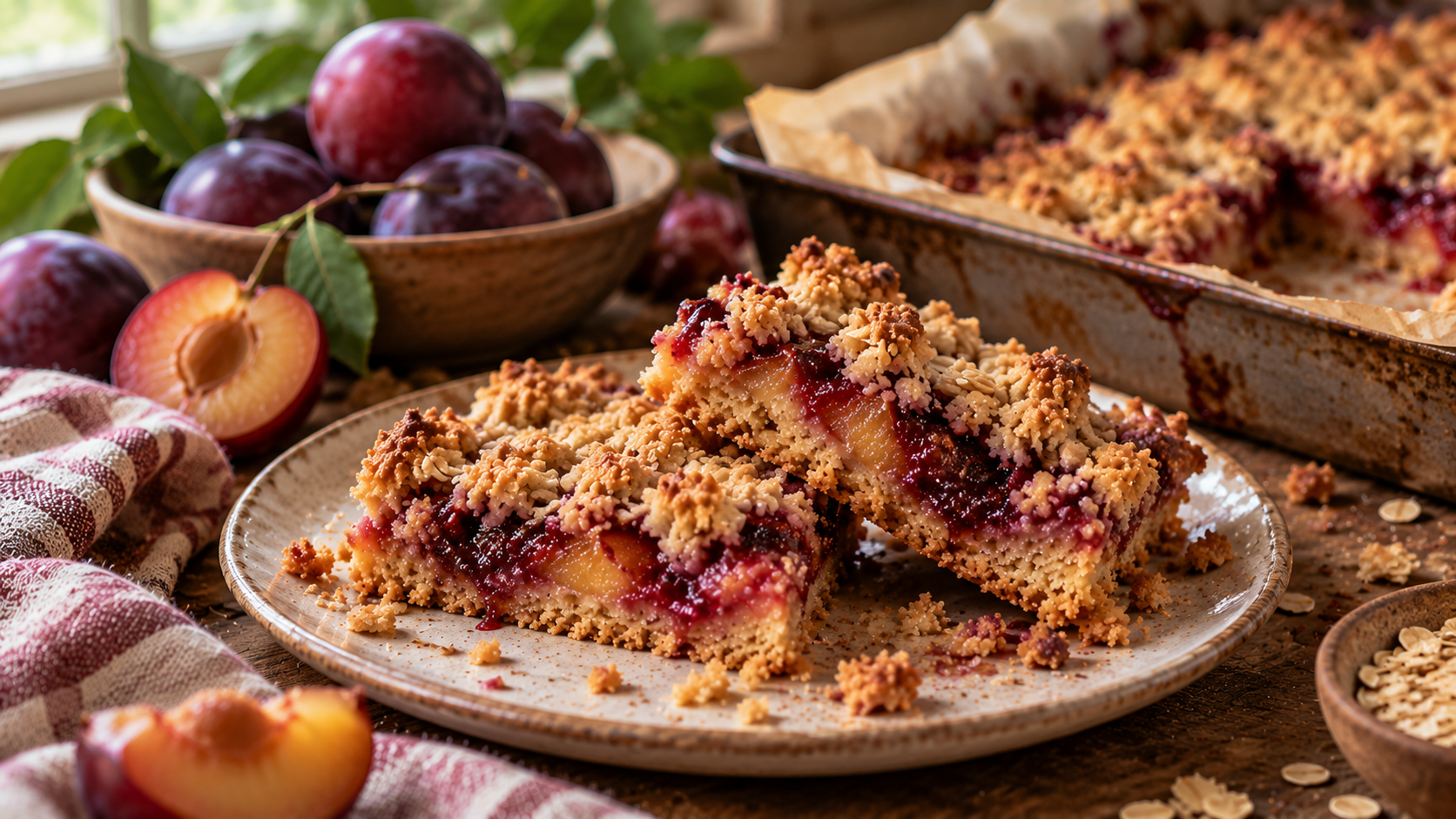 Plum Crumble Bars: An Easy Fresh Plum Recipe
