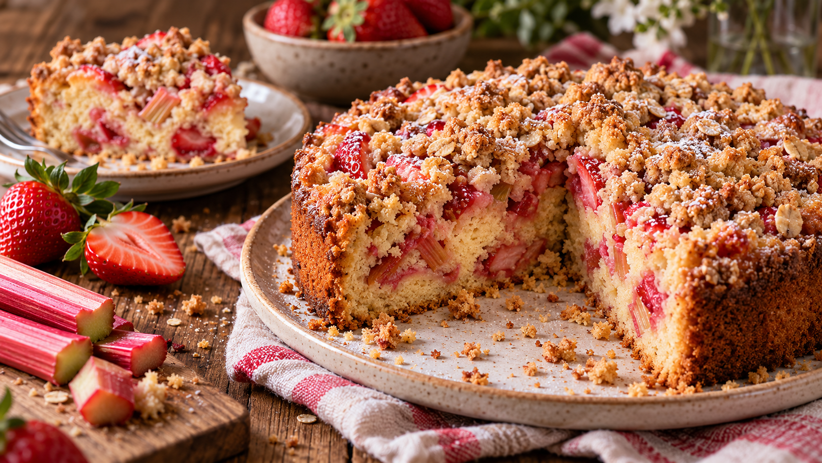 Strawberry-Rhubarb Crumb Cake: Easy Fruit Coffee Cake
